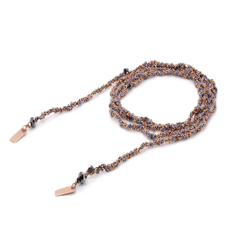 N° 182 NECKLACE | PINK GOLD BLUE - Marie Laure Chamorel