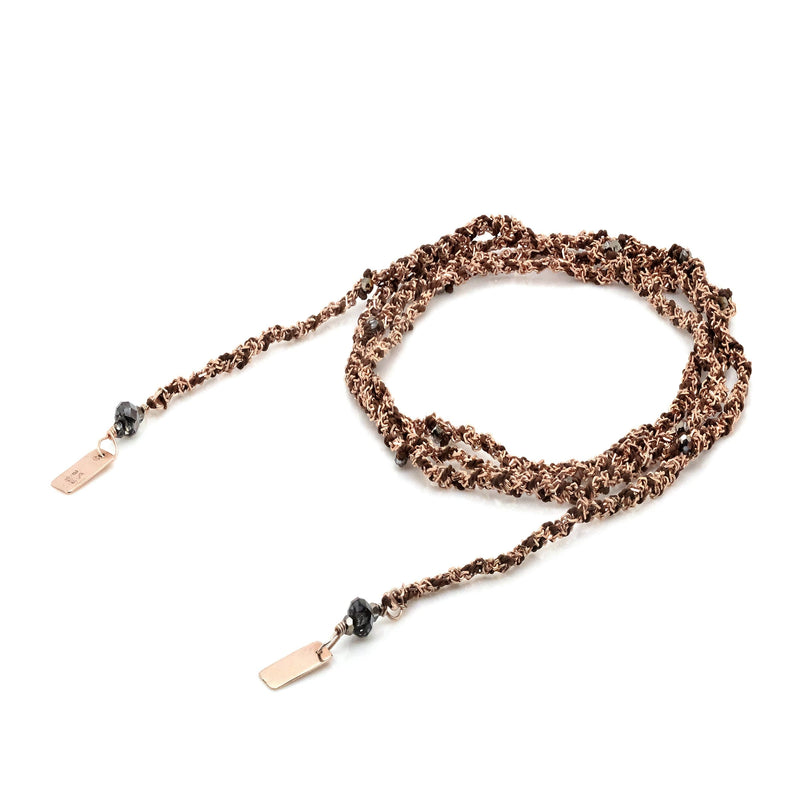 N° 182 NECKLACE | PINK GOLD BROWN - Marie Laure Chamorel