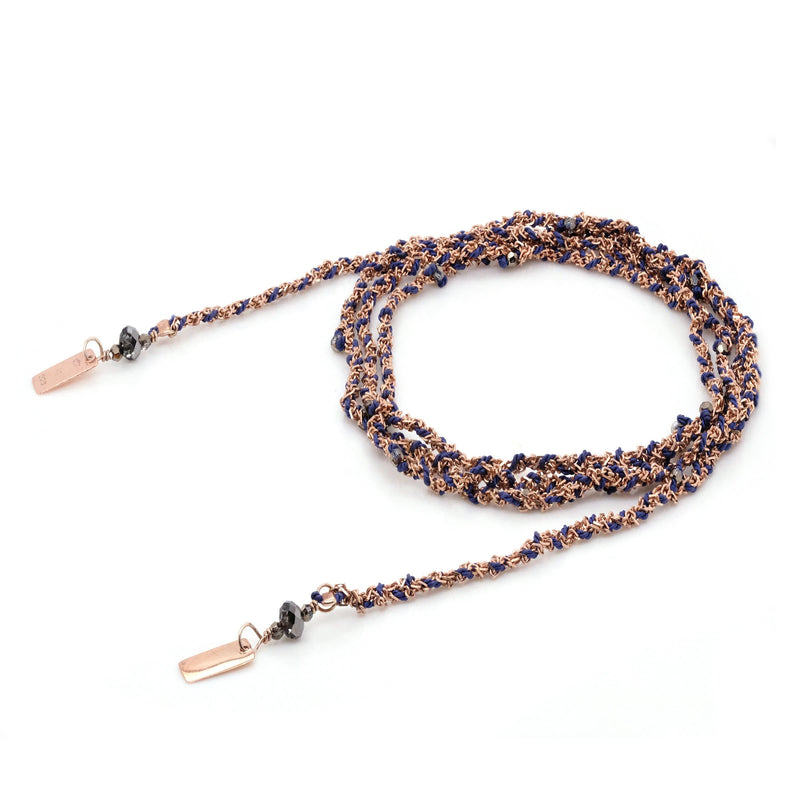 N° 182 NECKLACE | PINK GOLD NAVY - Marie Laure Chamorel