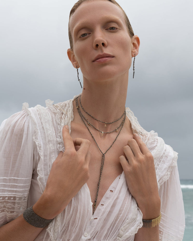 N° 182 NECKLACE | RUTHENIUM LUREX GOLD - Marie Laure Chamorel