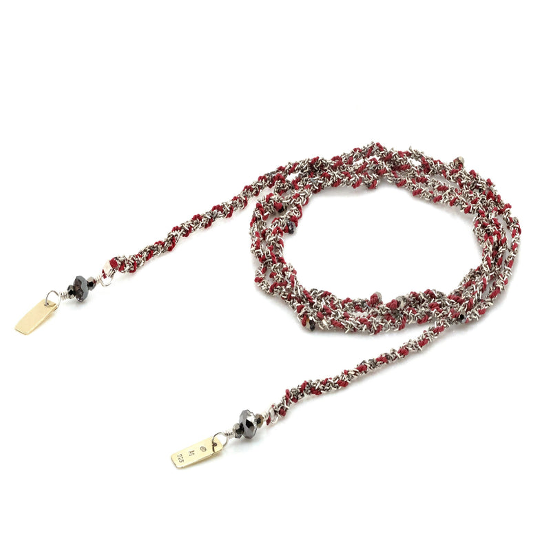 N° 182 NECKLACE | SILVER BURGUNDY - Marie Laure Chamorel