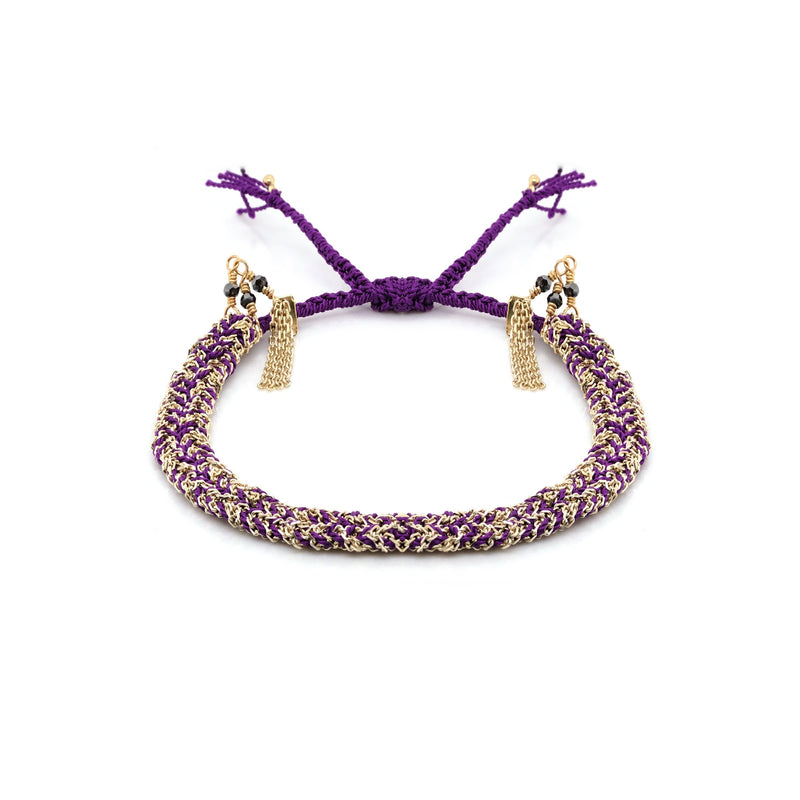 N° 183 BRAIDED BRACELET | GOLD AMETHYST - Marie Laure Chamorel