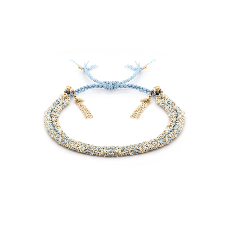 N° 183 BRAIDED BRACELET | GOLD AQUA - Marie Laure Chamorel