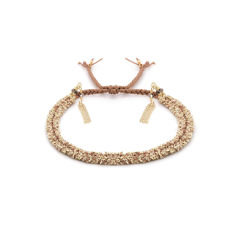N° 183 BRAIDED BRACELET | GOLD BEIGE - Marie Laure Chamorel