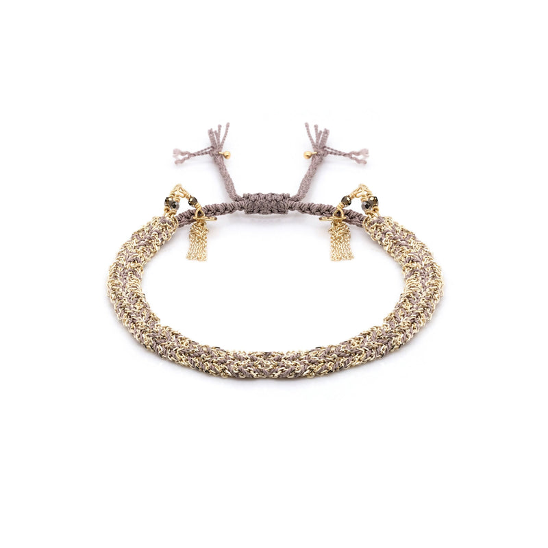 N° 183 BRAIDED BRACELET | GOLD GREY - Marie Laure Chamorel