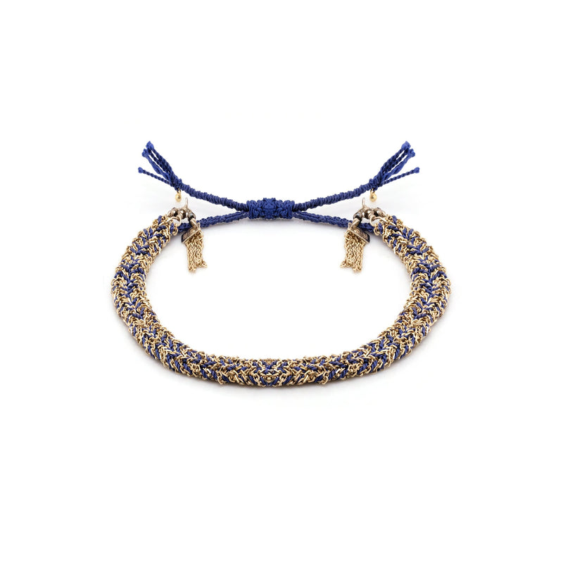 N° 183 BRAIDED BRACELET | GOLD NAVY - Marie Laure Chamorel