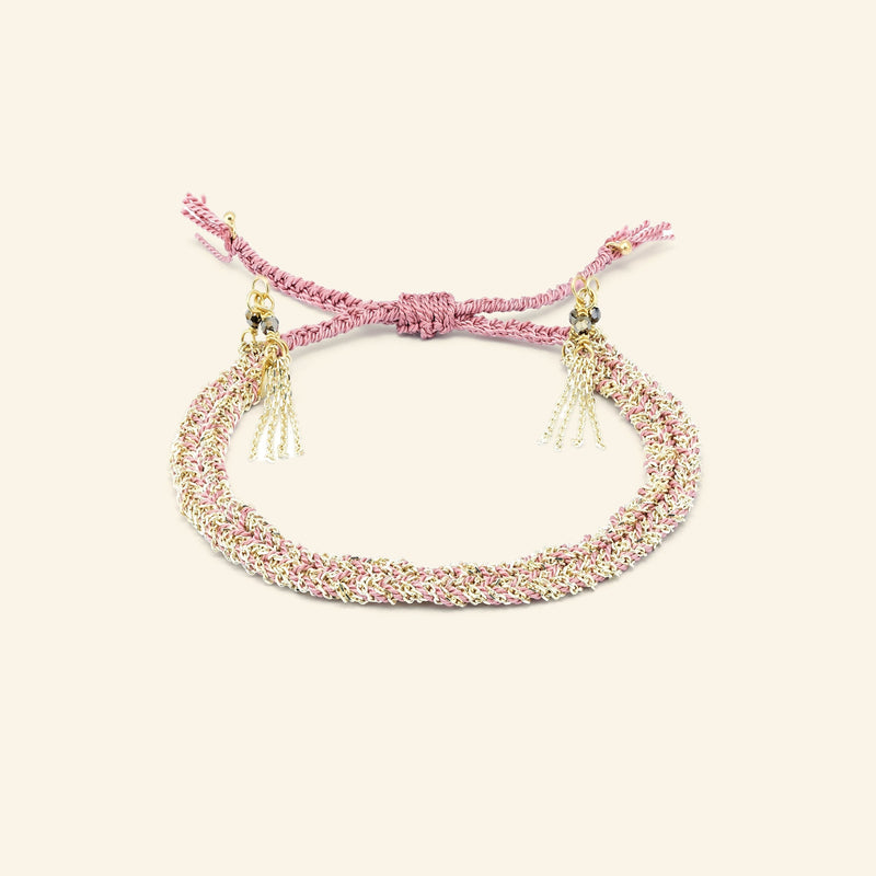 N° 183 BRAIDED BRACELET | GOLD PINK - Marie Laure Chamorel