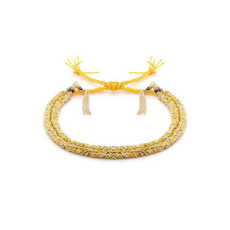 N° 183 BRAIDED BRACELET | GOLD YELLOW - Marie Laure Chamorel