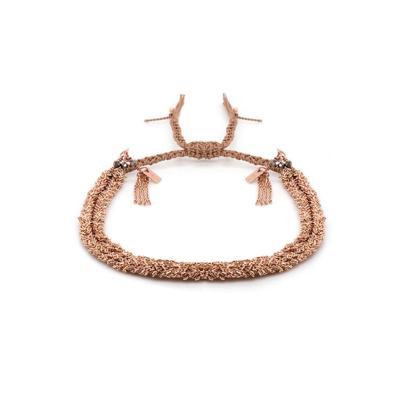N° 183 BRAIDED BRACELET | PINK GOLD BEIGE - Marie Laure Chamorel