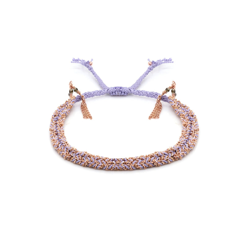 N° 183 BRAIDED BRACELET | PINK GOLD LILA - Marie Laure Chamorel