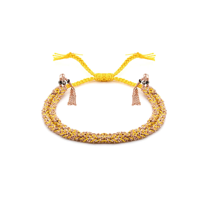 N° 183 BRAIDED BRACELET | PINK GOLD YELLOW - Marie Laure Chamorel