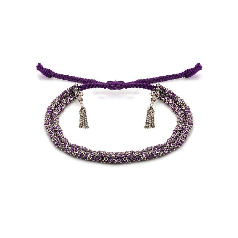 N° 183 BRAIDED BRACELET | SILVER AMETHYST - Marie Laure Chamorel