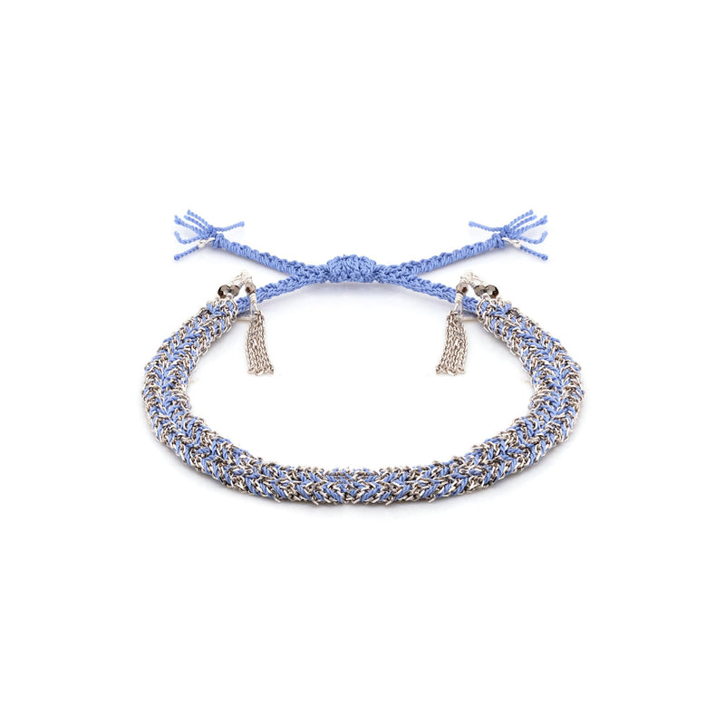 N° 183 BRAIDED BRACELET | SILVER BLUE - Marie Laure Chamorel