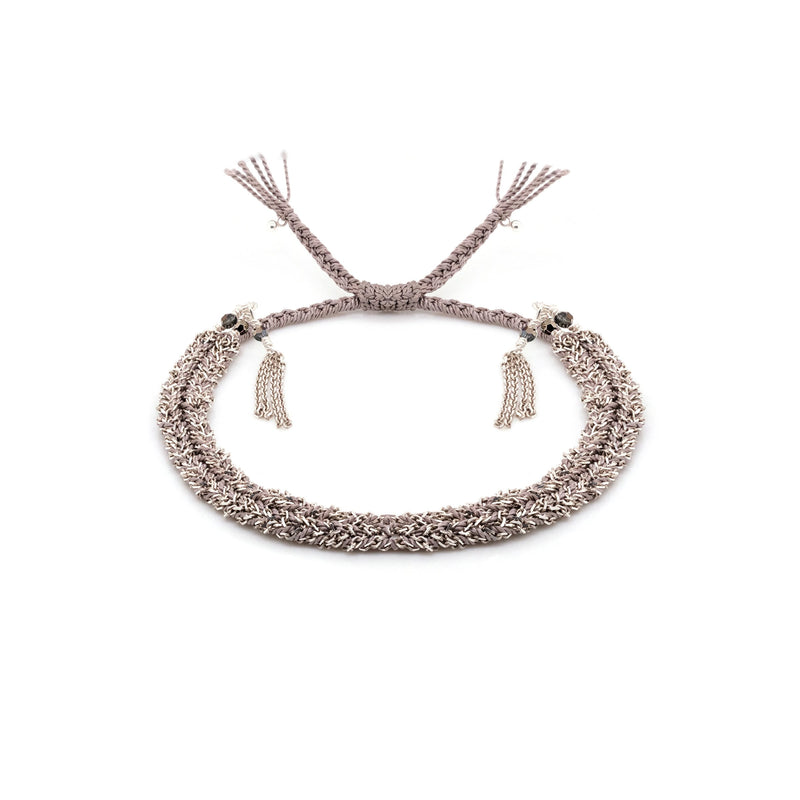 N° 183 BRAIDED BRACELET | SILVER GREY - Marie Laure Chamorel