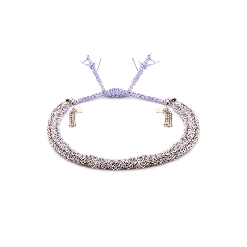 N° 183 BRAIDED BRACELET | SILVER LILA - Marie Laure Chamorel