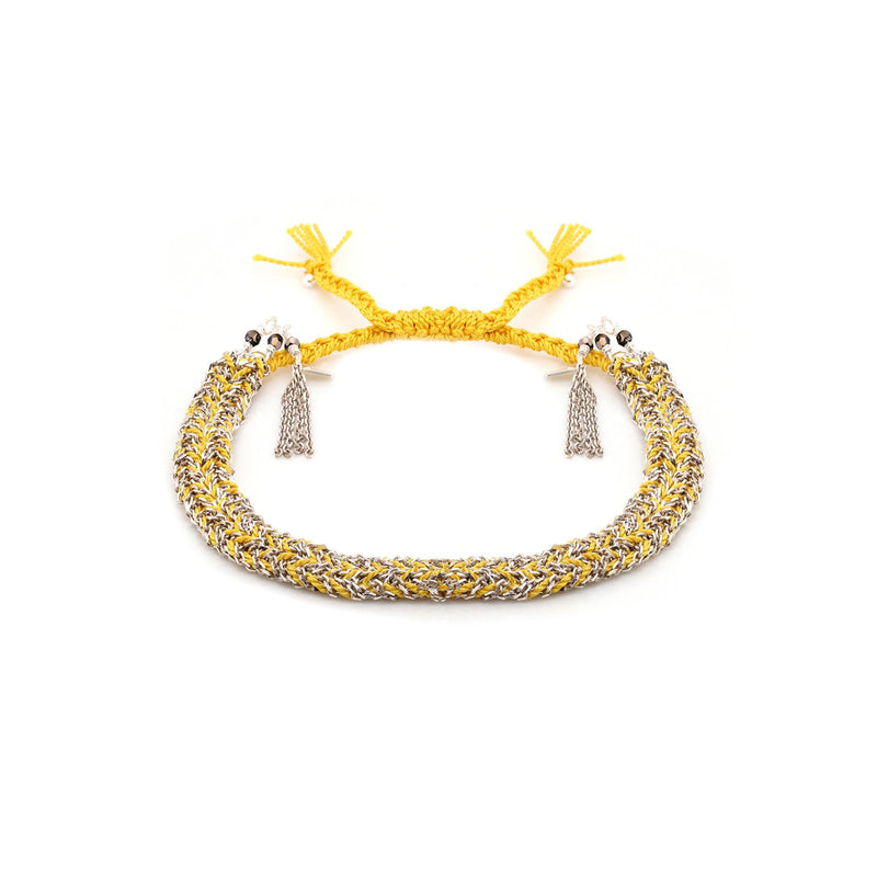 N° 183 BRAIDED BRACELET | SILVER YELLOW - Marie Laure Chamorel