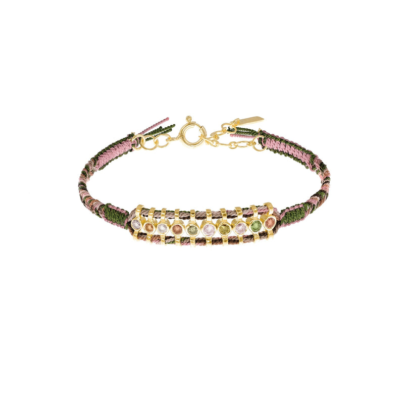 N° 965 BRACELET | GOLD KAKI PINK - Marie Laure Chamorel