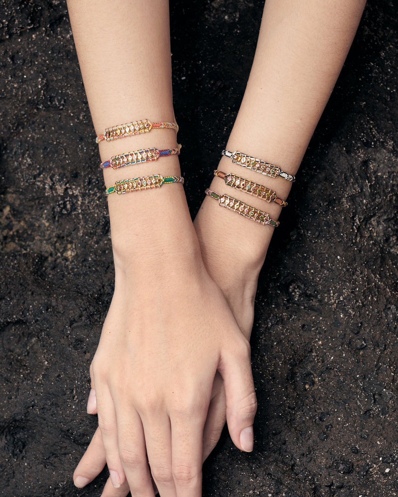 N° 965 BRACELET | GOLD KAKI PINK - Marie Laure Chamorel