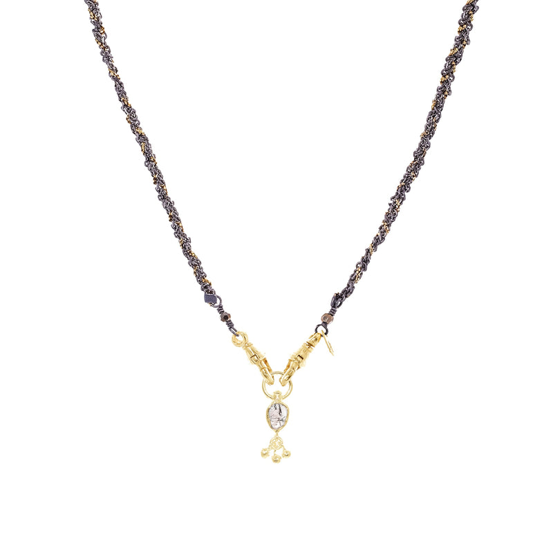 N° 989 NECKLACE | RUTHENIUM LUREX GOLD - Marie Laure Chamorel