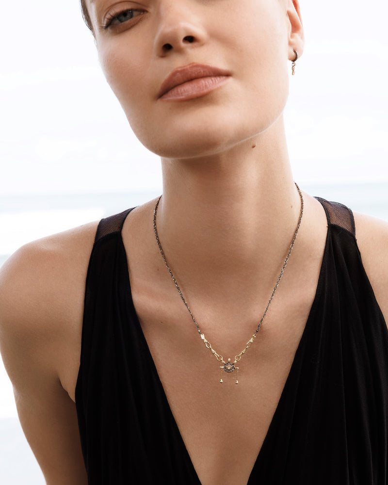 N° 990 NECKLACE | RUTHENIUM LUREX GOLD - Marie Laure Chamorel