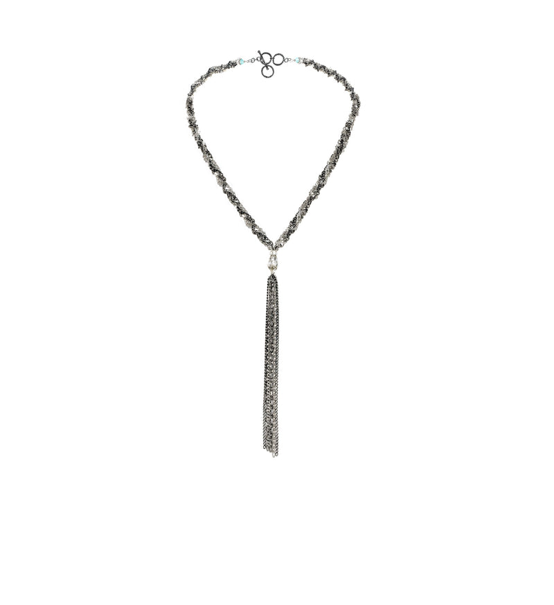 1J005 LONG NECKLACE | ANTIQUE SILVER