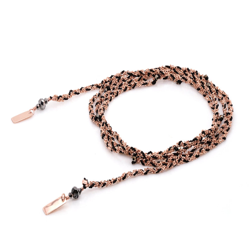 N° 182 NECKLACE | PINK GOLD BLACK