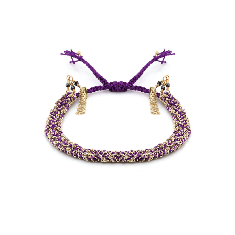 N° 183 BRAIDED BRACELET | GOLD AMETHYST