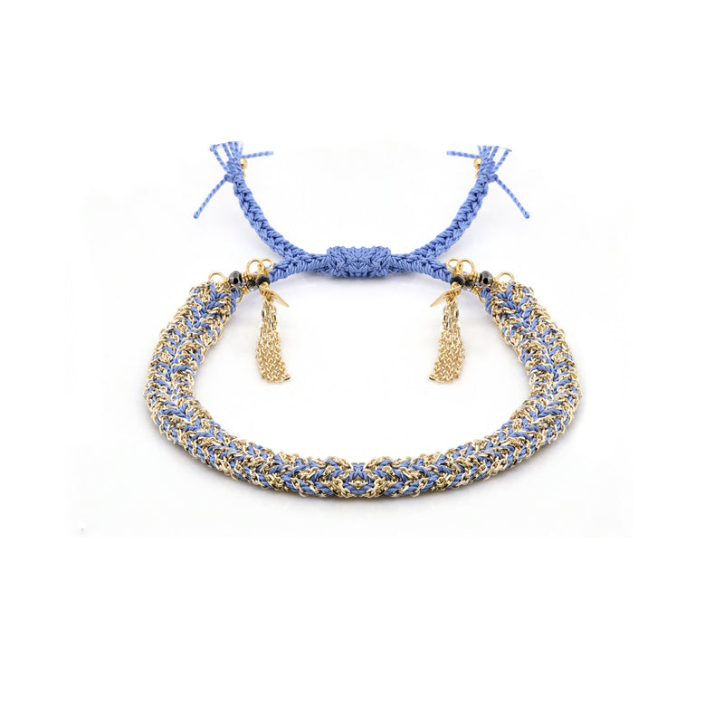 N° 183 BRAIDED BRACELET | GOLD BLUE