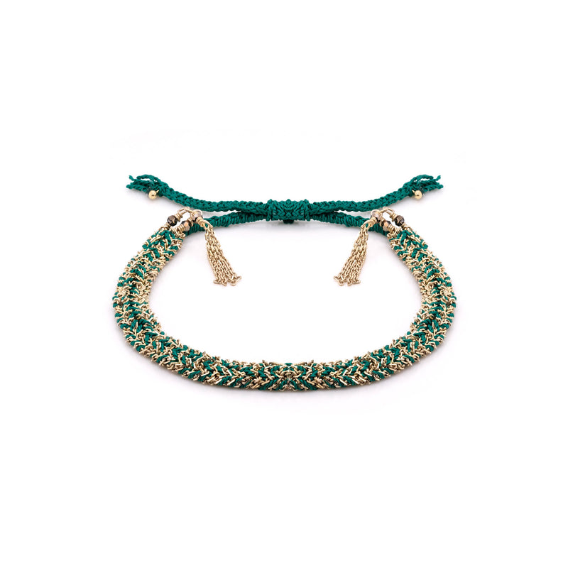 N° 183 BRAIDED BRACELET | GOLD GREEN