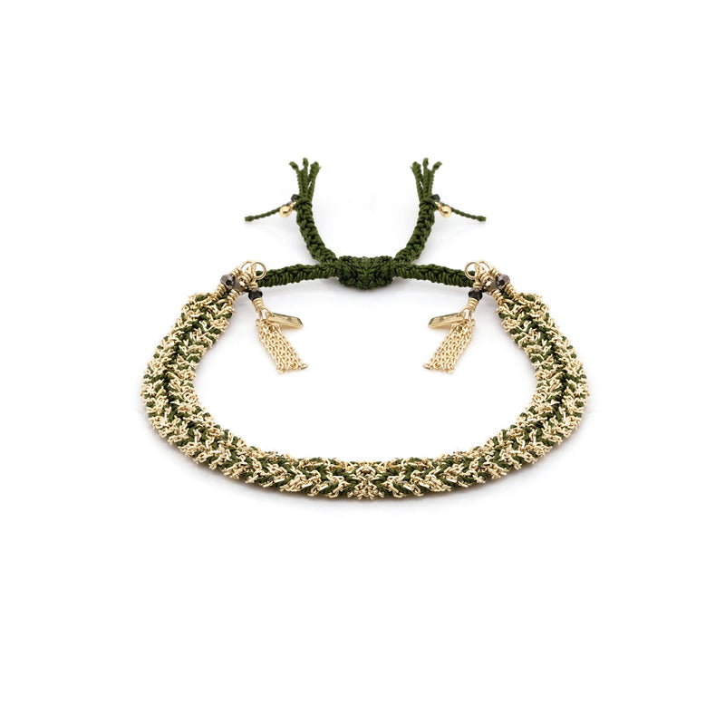 N° 183 BRAIDED BRACELET | GOLD KHAKI