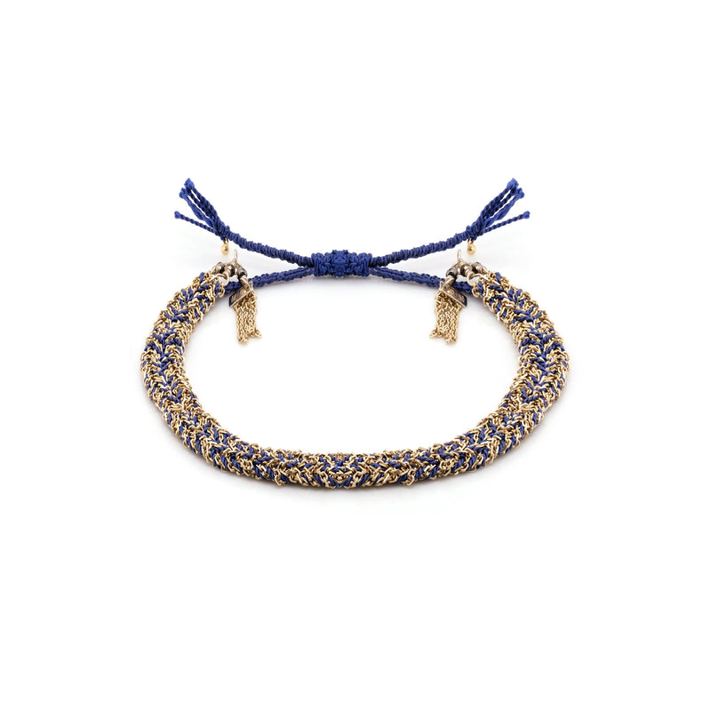 N° 183 BRAIDED BRACELET | GOLD NAVY