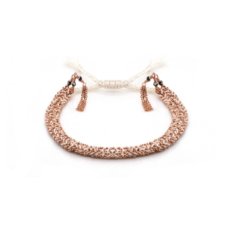 N° 183 BRAIDED BRACELET | PINK GOLD WHITE